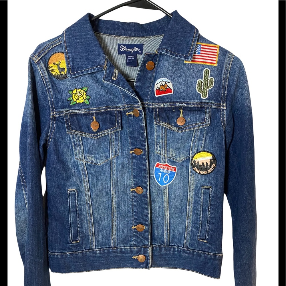 Vintage wrangler patch Denim Boho jacket